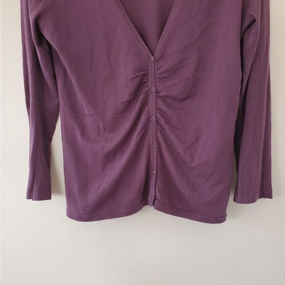 *Coldwater Creek Plum Silk Cardigan Sz M - Picture 3 of 5